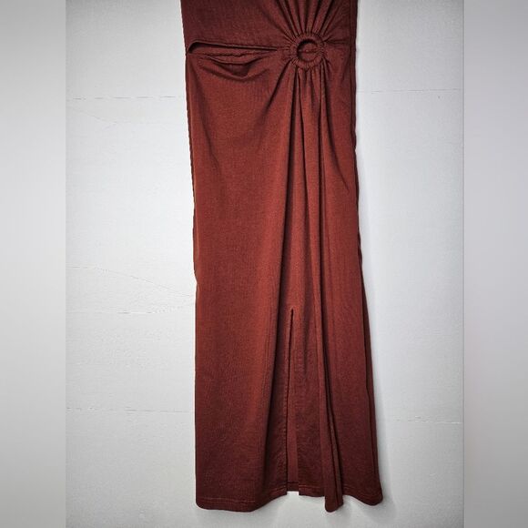 Kourt Anthropologie Sheath Dress Cutout Cap Sleeve Side Slit Special Ocassion XS - Picture 5 of 11